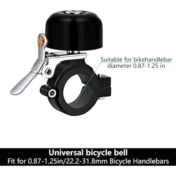 Pyöränkello Klassinen Messinkinen Polkupyöränkello, Pyöränkello Aikuisille Lapsille, Kovaääniset Kellot Sopivat 0.87-1.25in/22.2-31.8mm Polkupyörän Ohjaustankoihin, Maantie- ja Maastopyörä
