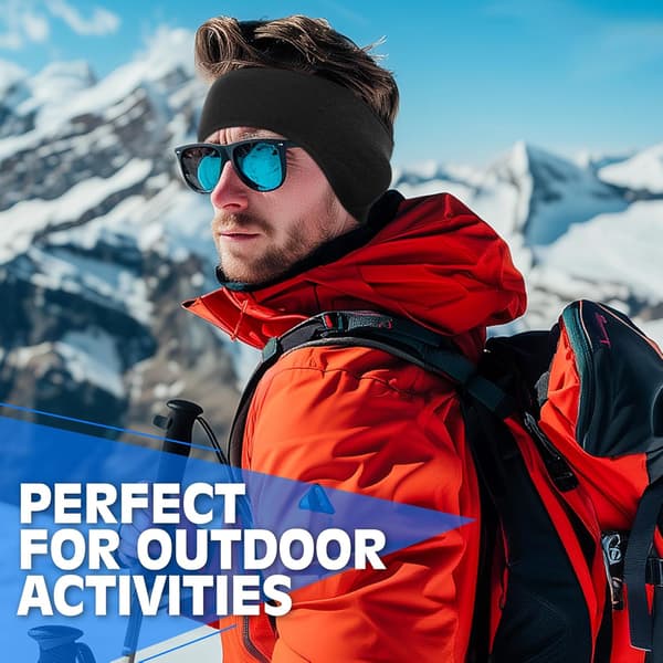 2 stk Vinter Fleece Ørevarmere Muffer Hodebånd for Menn Kvinner Barn Ski Løping Sykling