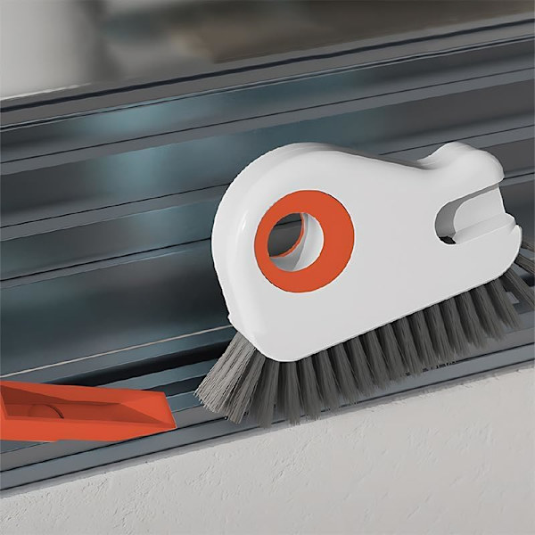 2-pakkaus 2-in-1-urapuhdistusharja Monikäyttöinen harjas- ja piilotettu kaavinpuhdistusharja Sui Grey + Orange