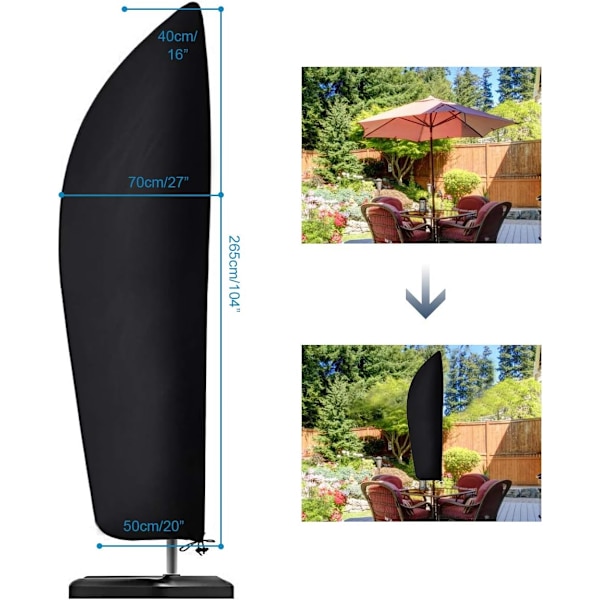 Parasollovertræk 210D Oxford stof vand, vind, UV og rive r