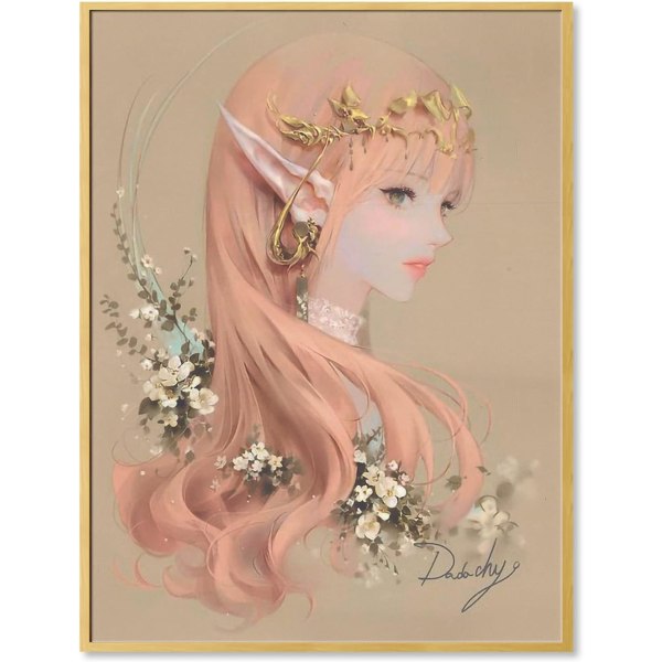 (30x40cm) 5D diamond painting aikuisille Rose Pink Elf D