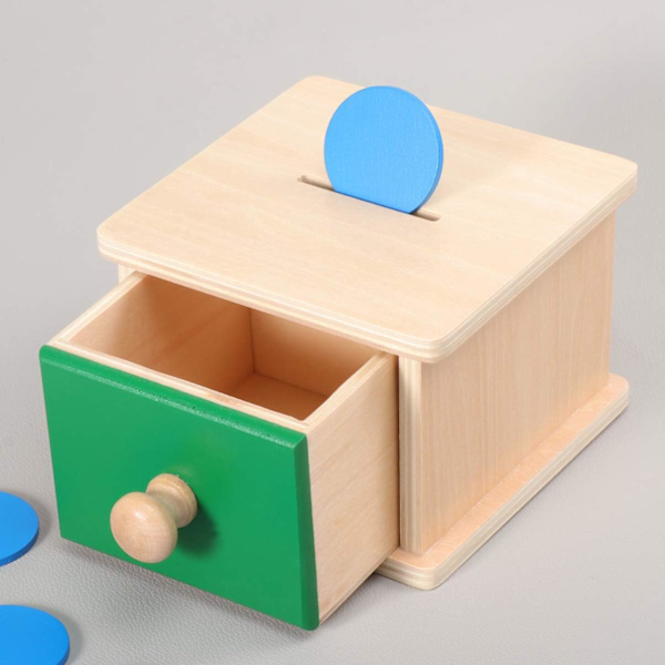 Puinen säästöpossu Montessori-lelut silmä-käsi-koordinaatiolelut