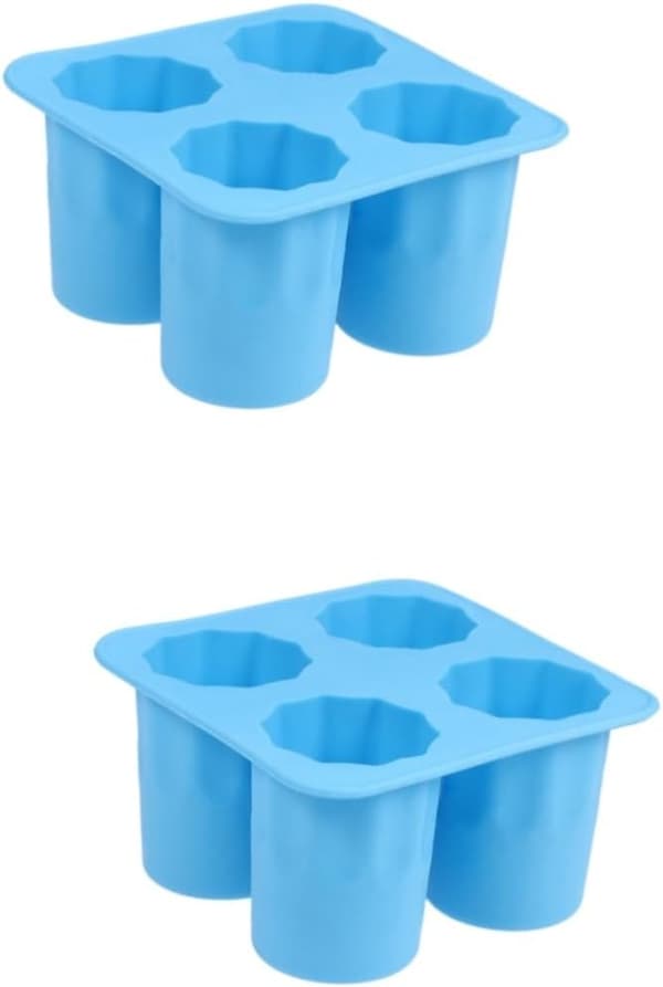Blå 2 stk Silikon Isbitform Koppform Fleksibel og Praktisk for Pudding og Gelé