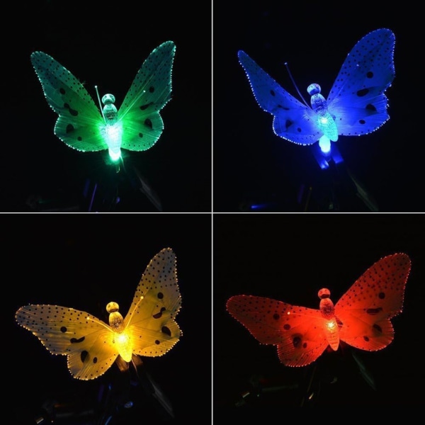Solar Moniväriset LED-perhosnauhavalot vedenpitävät ulkona