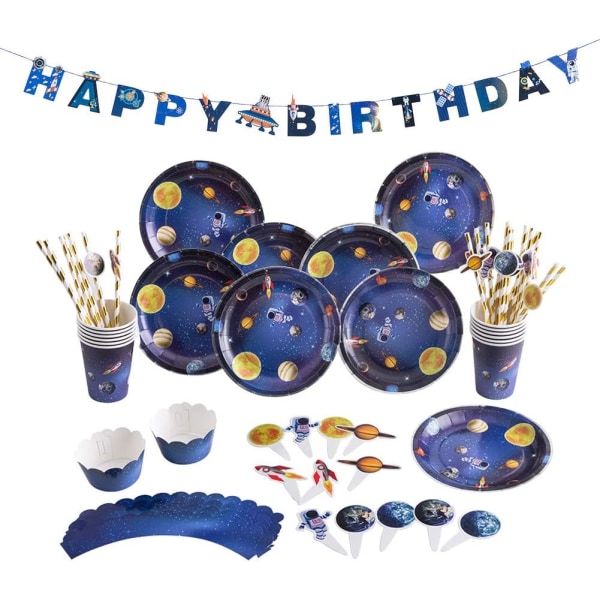 Space Birthday Decoration Kit Space Birthday Deco Tillykke med fødselsdagen