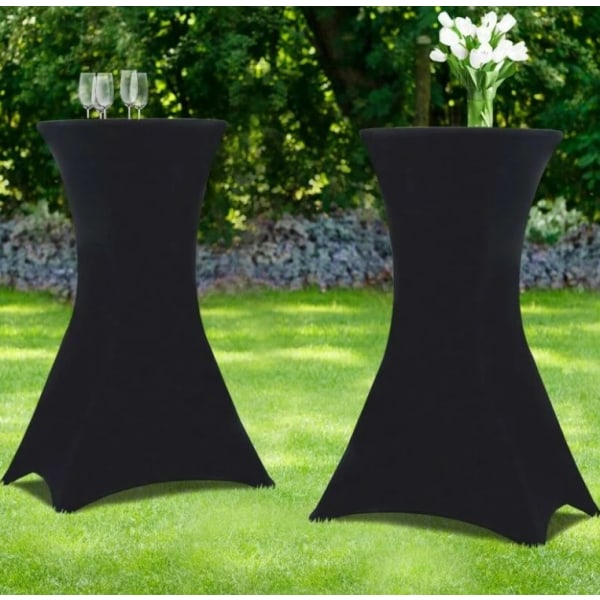 Set med 2 svarta överdrag för 110 CM fällbart högt bord (svart)