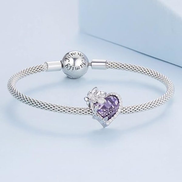 （Purple）The opening diameter is about 4.5mm，Birthstone Charms for