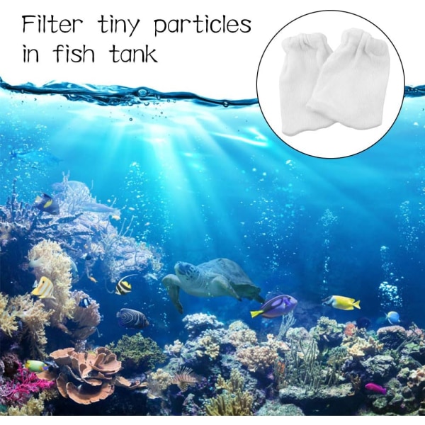 (Hvit) 10 stk Akvariefilterpose Filtreringsnettpose for filter