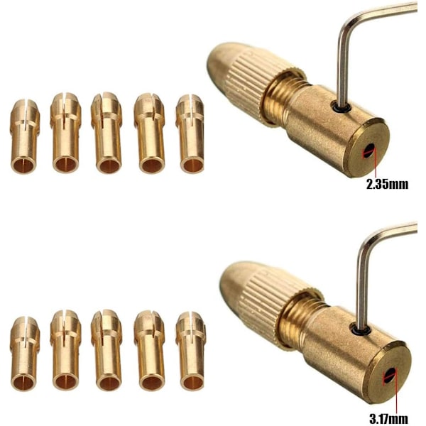 14 st 0,5-3 mm Liten Elektrisk Borrchuck Mikro-Twist Clampin