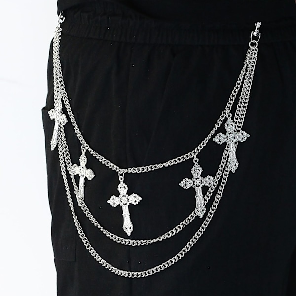 Punk-housut Ketju Hip Hop Risti Miekka Tähti Niitti Charm Kerrostetut Jeans Ketjut Lompakko Ketju Vintage Rock Ketjut Naisille Miehille Halloween Korut Vaatteet A
