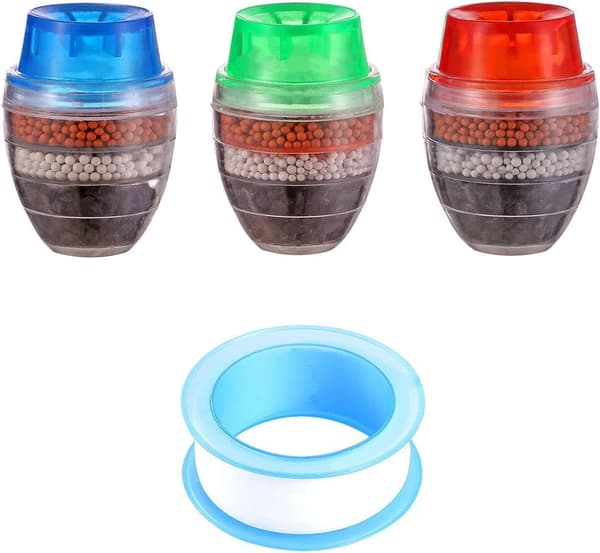 3-delt kranvannfilter, 1 rull råmaterialetape, sprutvannrenser, vannfiltrering og rensing