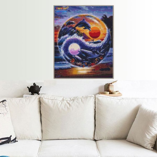 30 × 40 Planet Dolphin Diamantmaleri (30 * 40, 1 stk.) Diam