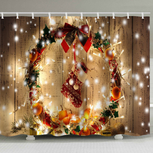 Julebadeforhæng, 180 x 200 cm（22）- Badeforhæng Polyeste