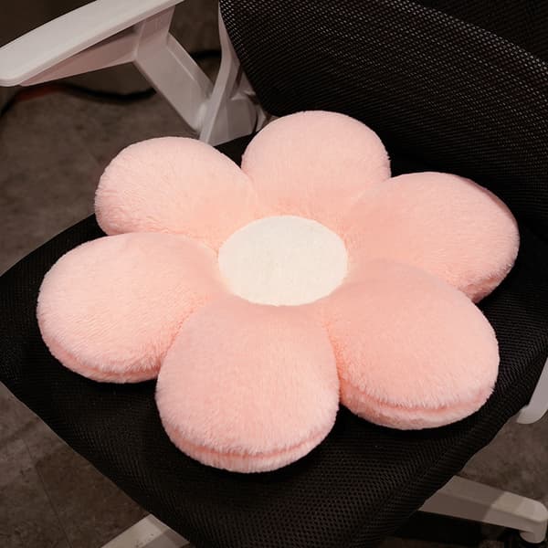 Blomsterpude, bilsædepude til stol, seng, blomsterformet sofapude, dekorative puder (40 cm, pink)