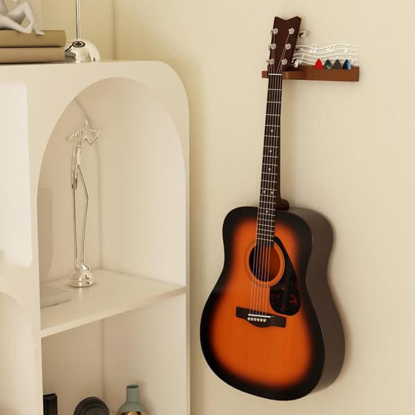 Gitarrväggfäste med LED-lampor - Massivt trä & Akryl USB-driven Gitarrtillbehör - Gåva till Män Gitarrspelare Musikälskare (för Akustisk