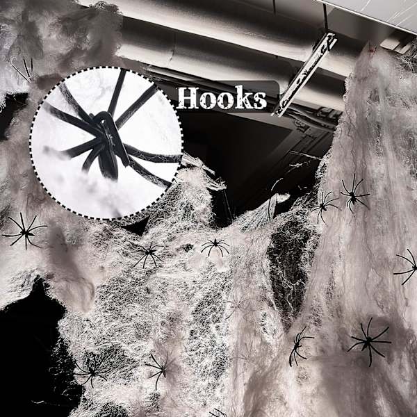 40g 20 Spindelväv - Falsk Halloween Dekoration - Skräck för Barnfest, Utomhus, Träd, Bomull