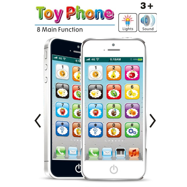 2 kpl - Lasten lelumatkapuhelin, ​Englannin oppimiskone kosketusnäytöllinen matkapuhelin Kevyt Musica