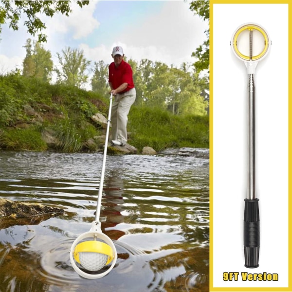 Rostfritt stål teleskopisk golfboll retriever för vatten med golfboll putter gripverktyg, Golf Ac