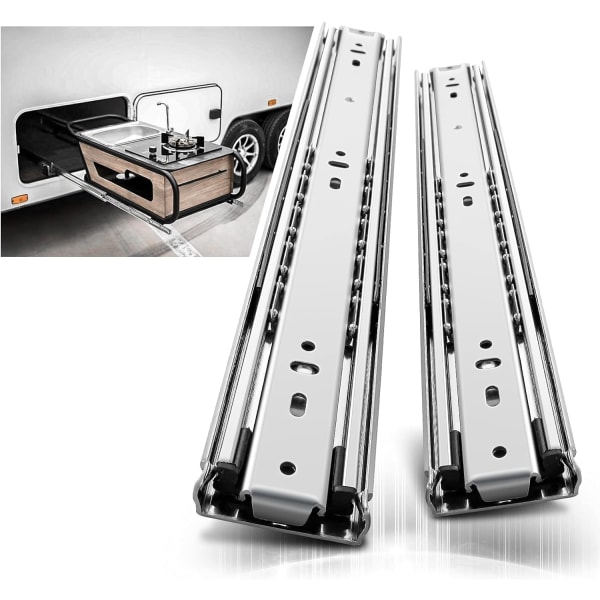 1 Pair Heavy Duty Drawer Slide, Extension 250mm，load capacity up to 68KG, without lock