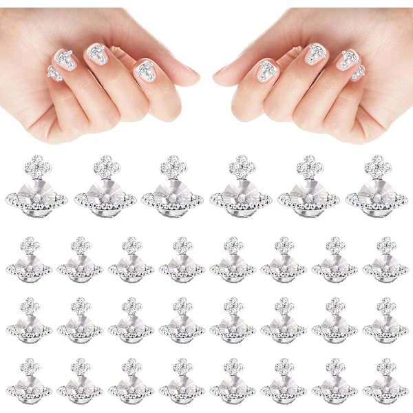 20 st planetnaglar, 3D nagelstrass nagelkonst zirkonlegering manikyr smycken söt glitter na