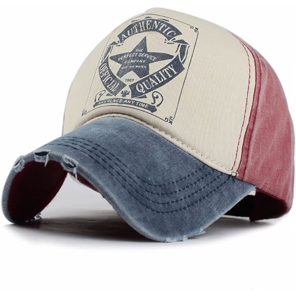 Vintage Baseball Cap Tvättat Denim Trucker Hat Fashion Pentagram S