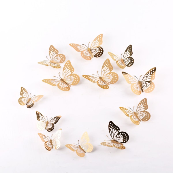 36 3D Metal Hollow Butterfly Stickers, Baby/Girl Room Decor