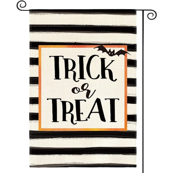 Trick or Treat Garden Flag 12 x 18 Inch Double Sided Outside, Halloween Holiday Yard Outdoor Flag