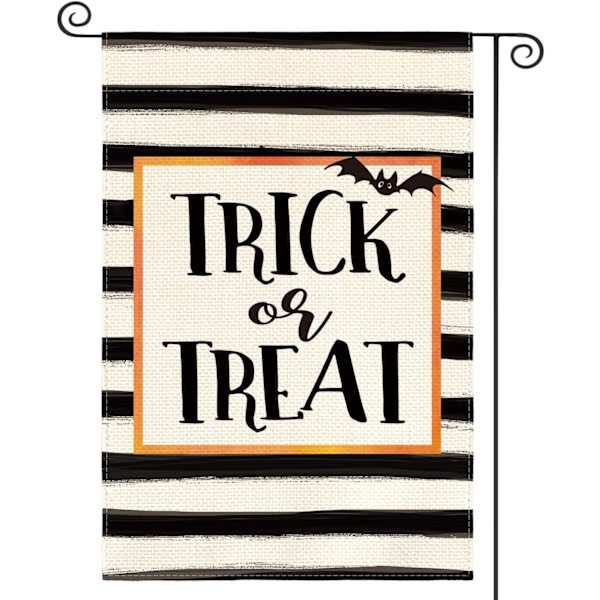 Trick or Treat Haveflag 12 x 18 Tommer Dobbeltsidet Ude, Halloween Ferie Have Udendørs Flag