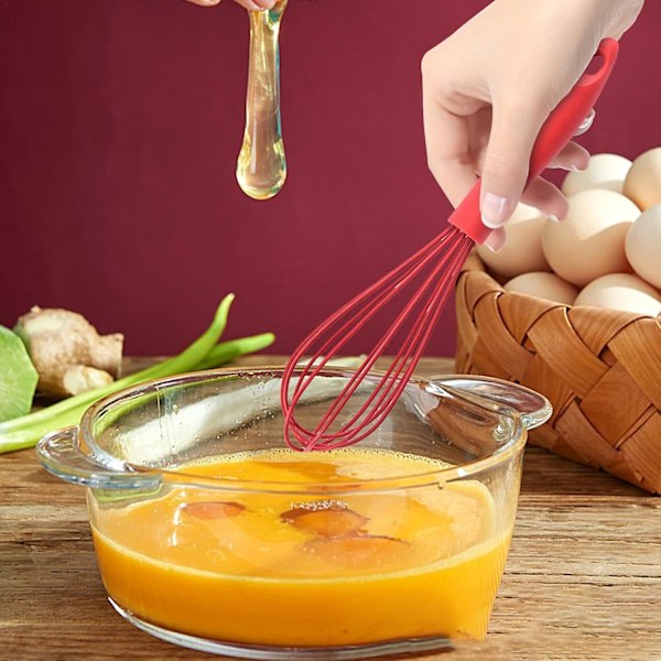 Silikonepiskeris - Silikonepiskerise til køkkenet | Kompakte silikonepiskerise, lille silikonepiskeris - Perfekt til blanding, piskning, rørning, sammenblanding af ingredienser