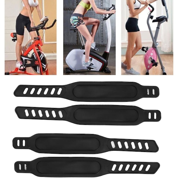 2 Par Motionscykel Pedalremme Universal Pedalremme Justerbar Længde Passer til Motionscykler Cykler Hjemme eller i Fitnesscenter 1,7 x 12 Tommer