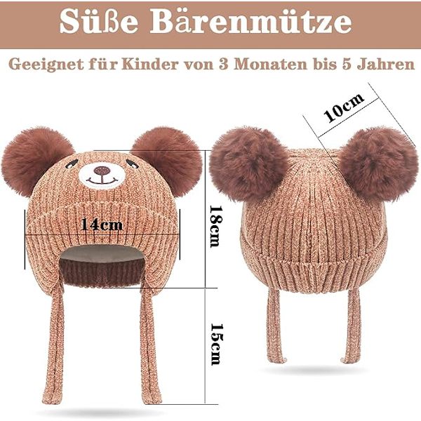Baby hue beanie strikket hue efterår vinter hue sød hue med øre