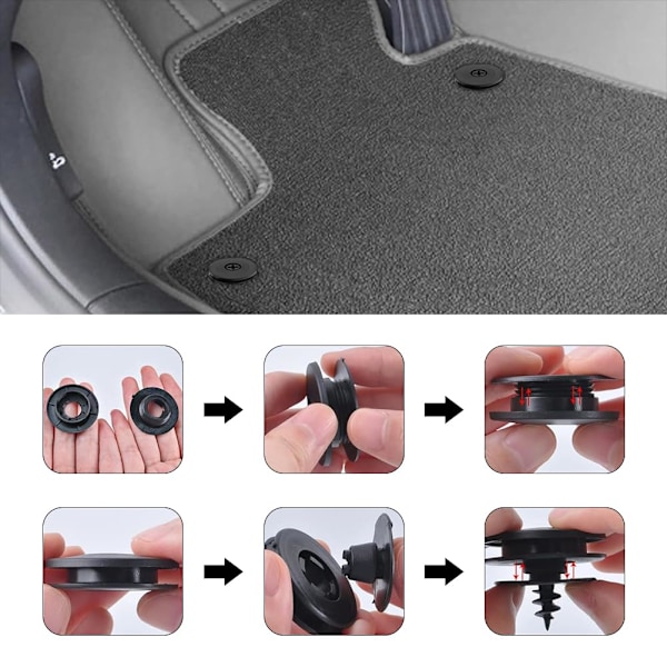 Auton Mattokiinnike, Auton Mattokiinnike, 10 Kpl Lattiamatot/Kiinnitysklipsiä, Auton Lattiamattoklipsiä, Liukumattomat Auton Lattiamattoklipsiä, Auton Mattokiinnike