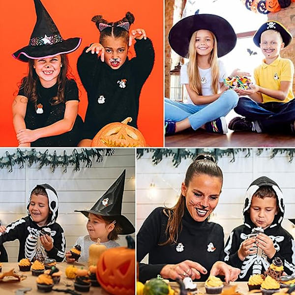 5 st söta spöke emalj pin set - gotiska emoji-märken Halloween broscher för kvinnor/män tecknad boo pu