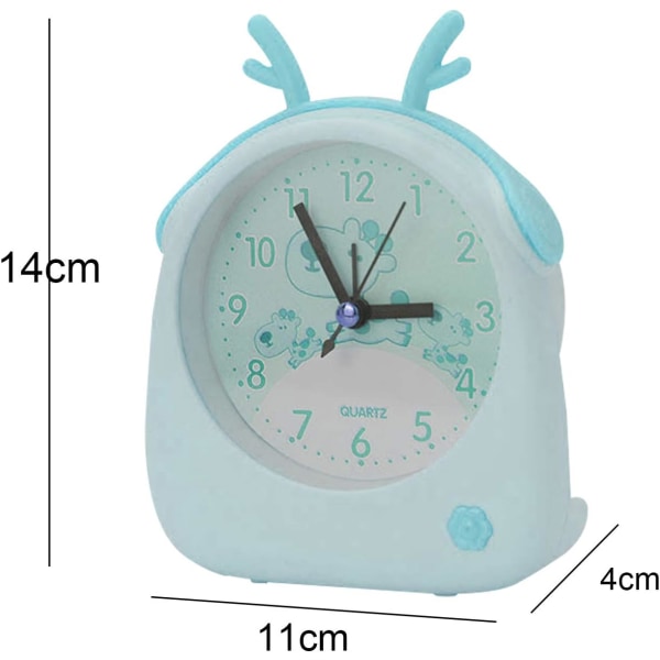 2-pack barnklocka, söt tecknad sängklocka högt alarm