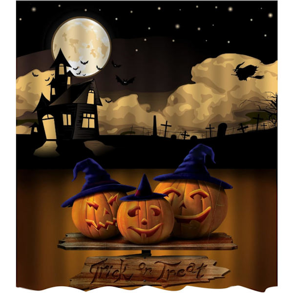 Halloween Duschdraperier Höst Duschdraperi, Halloween Pumpa