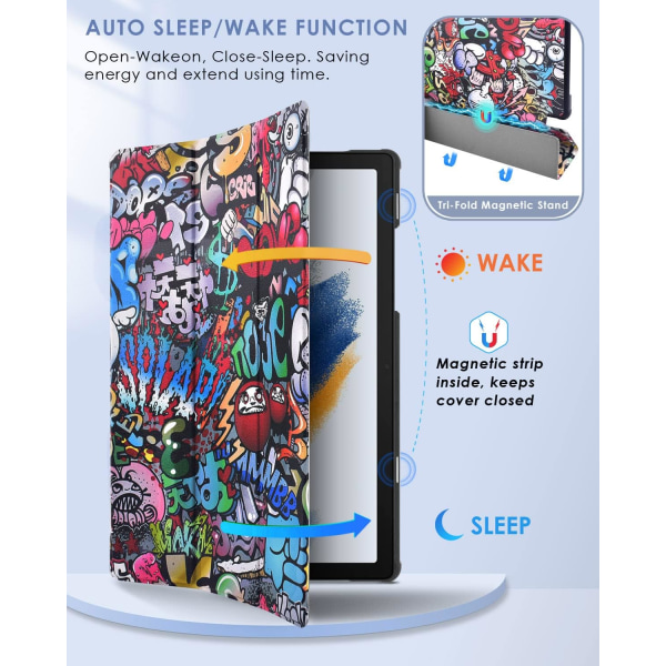 Etui til Samsung Galaxy Tab A7 lite 8,7" slankt beskyttelsescover med stativ og Auto Sleep/Wake A7 Tab