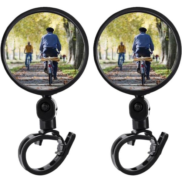 2 stk sykkelryggspeil, 360° roterbare sykkelspeil, sammenleggbart sykkelryggspeil, scooter