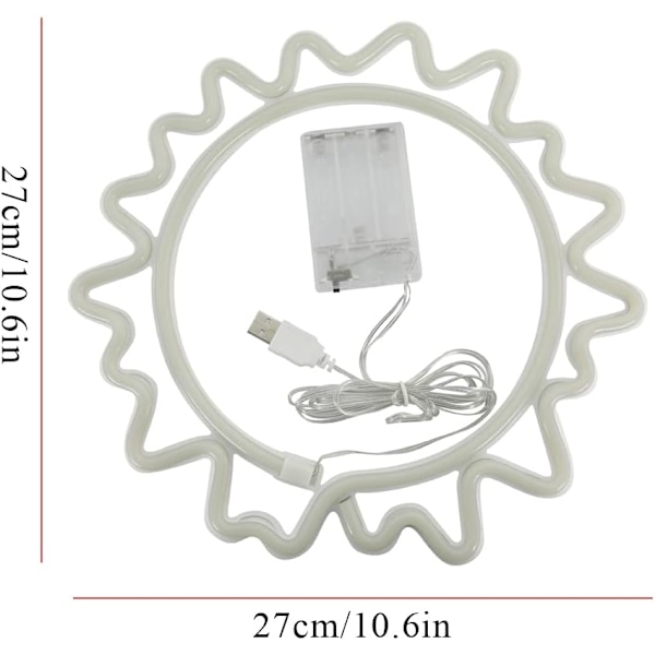 Aurinko Neon Valo Neon Valo Merkki Neon Seinävalo USB/Paristo Powere