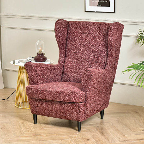 Stretch Wingback Stoltrekk 2 Deler Lenestoltrekk med T-Cushi