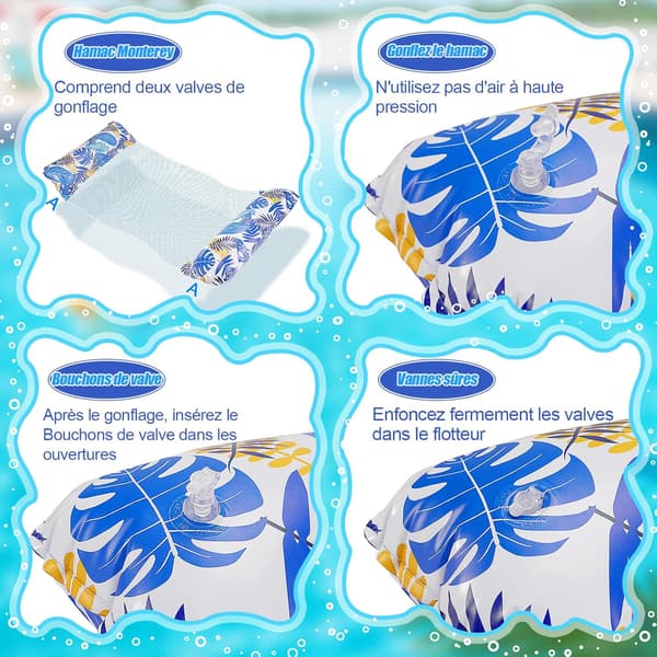 XL Pool Float, 2-delt Poolmadras, 4-i-1 Voksen Float, Oppustelig Voksenmadras