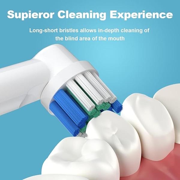 8 elektriske tannbørstehoder, erstatningshoder, erstatningsbørstehoder for Oral B, 8 tannbørster e