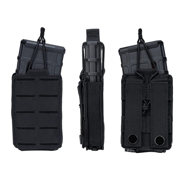 Taktisk Mag Pouch Elastisk Åben Top Enkelt Molle Magasin Pouch til M4 M14 M16 AR 5.56MM Magasiner