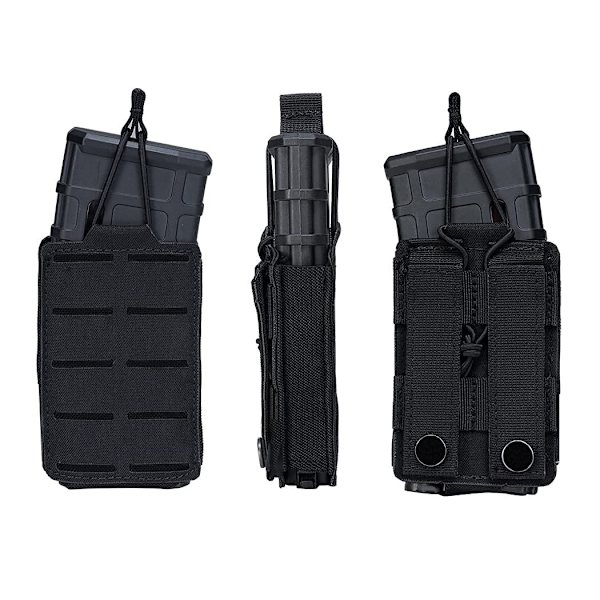 Taktisk Mag Pouch Elastisk Öppen Topp Singel Molle Magasin Pouch för M4 M14 M16 AR 5.56MM Magasin