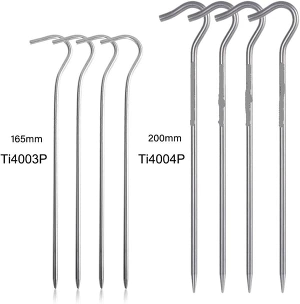 16,5 cm Teltplugger i Titan for Camping, Ultralette Teltplugger, 20 cm Utendørs Bærbare Teltplugger, Gressmateriale for Teltplugger