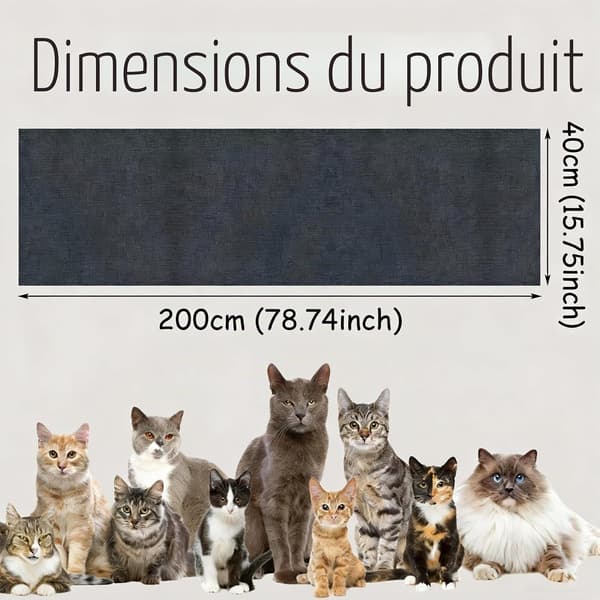 Selvklebende klorematte for katter, klorebrett og anti-ripe sofaprotektor, selvklebende klorematte, beskyttelsesmatte (40x200 cm)