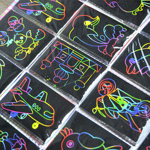 Scratch Art Leksaker - Partypresenter Scratchkort med Stick - 1