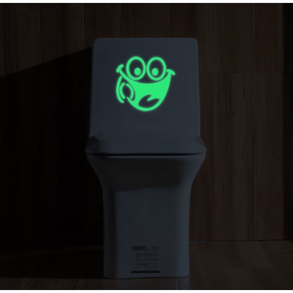 Valoisa hymyilevä kasvo -tarrat, hauska wc-seinätarra