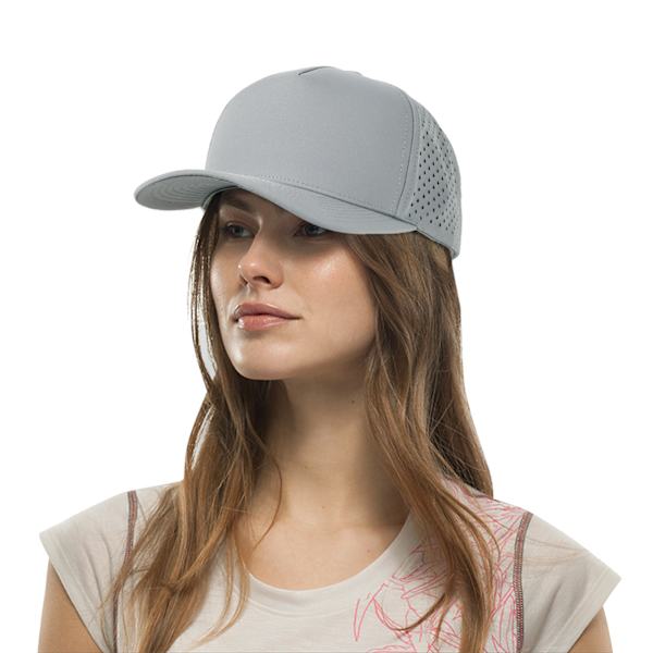 1-pakke, 5-panel buet skygge vandtæt performance snap cap gray