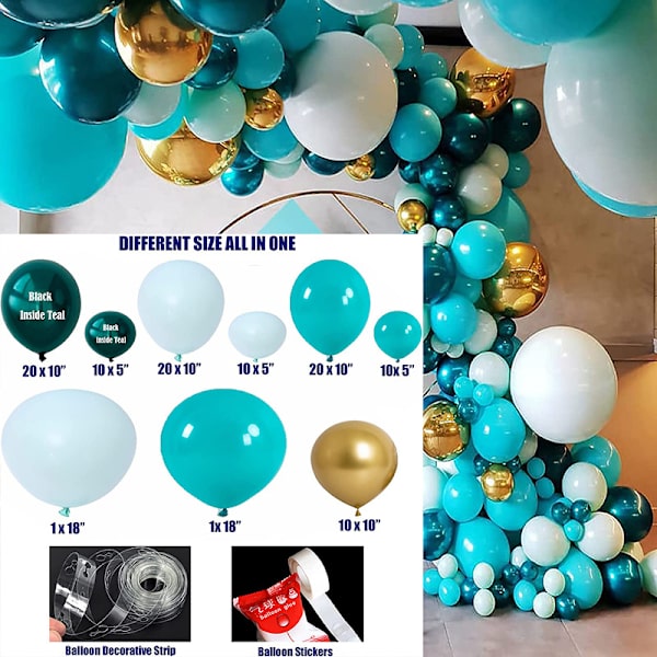 Ballong Combo Kit Blå Ballong Dekoration Kit Ballong Kedjeset Latex Ballong Bröllop Födelsedagsfest