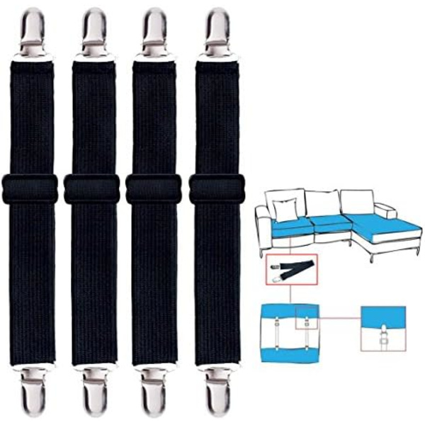 2,5 cm 4-pak Sengestroppe, Justerbare Heavy Duty Sengestroppe, Elastiske Sengestroppe Fastgørere til Seng